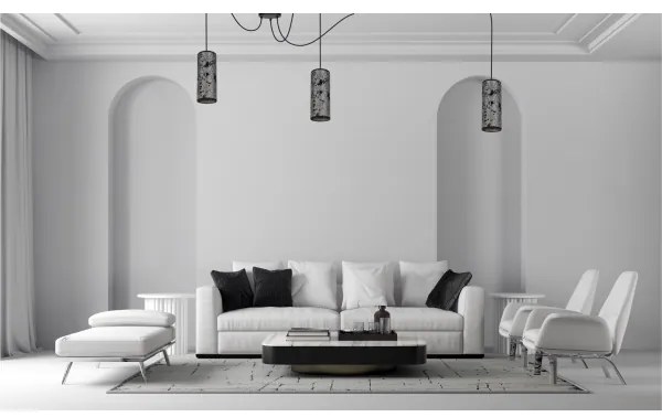 Luster na lanku AVALO 3xE27/60W/230V pavúk šedá/čierna