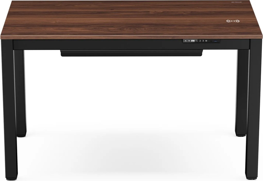 Stôl elektricky výškovo nastaviteľný čierny/orech, 120x63 cm: EVAN