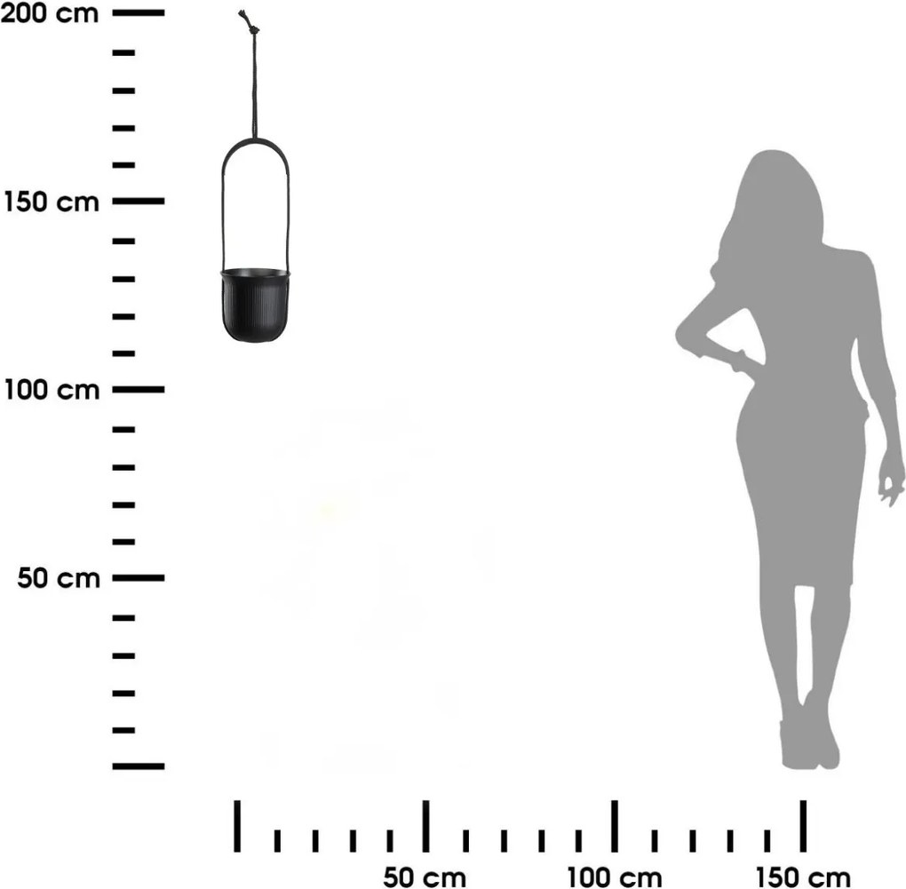 Závěsný květináč AERA HANG 17,9 cm černý