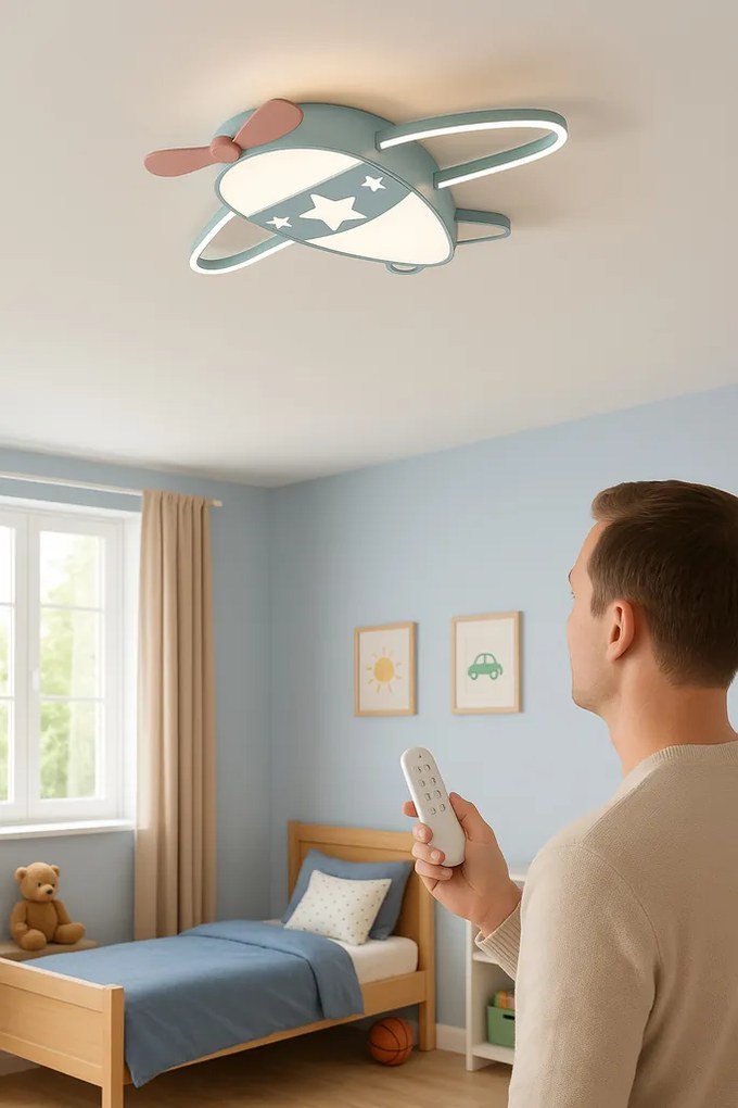 IKO LED stropná lampa s diaľkovým ovládačom – Lietadlo