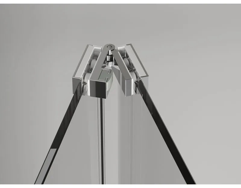 Mexen Exo, sprchovací kút so skladacími dverami 75 x 70 cm, 6mm číre sklo, chrómový profil, 816-075-070-01-00