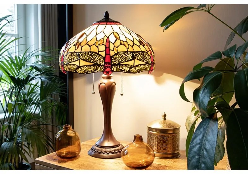 Tienidlo Tiffany VÁŽKA JANTAR Ø40