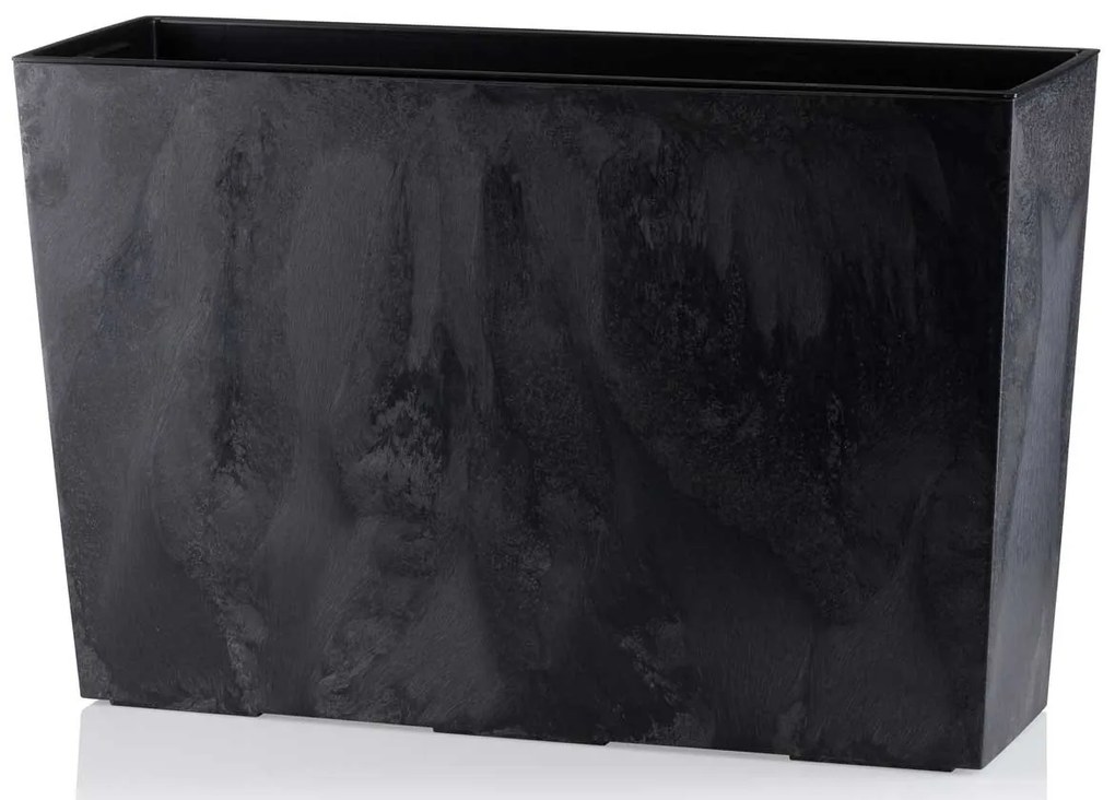 PLASTOVÝ KVETINÁČ BLOOM 36X56 CM IMITÁCIA BETÓNU ČIERNA