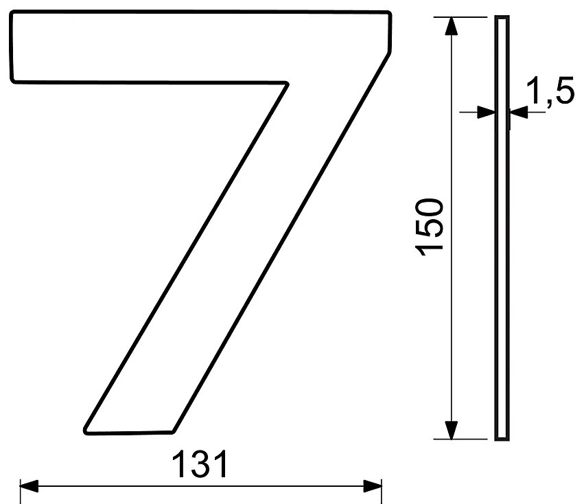 Domové číslo RICHTER RN.150L (nerez), 5, RICHTER Nerez matný