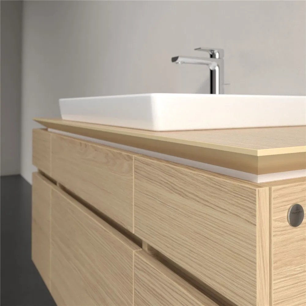 VILLEROY &amp; BOCH Legato závesná skrinka pod umývadlo (umývadlo v strede), 5 zásuviek, 1200 x 500 x 550 mm, Nordic Oak, B68300VJ