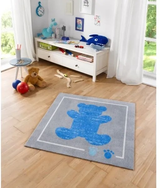 MAXMAX Kusový koberec Kiddy Macko - modrý