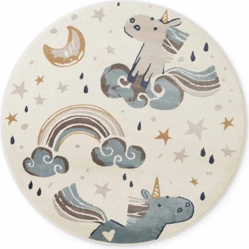 Koberec Hanse Home ADVENTURES UNICORN krémový kruh