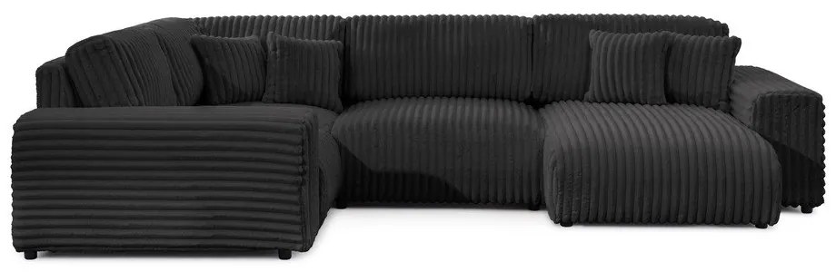 Tmavosivá menčestrová rohová pohovka (ľavý roh/do tvaru "U") Justin – Ropez