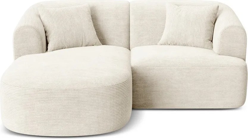 Béžová menčestrová rohová pohovka (ľavý roh/s leňoškou) Campi – Cosmopolitan Design