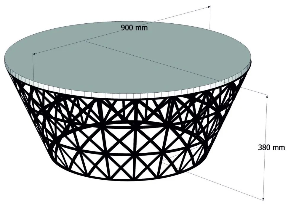 Konferenční stolek Ferforje 90 cm ořech/černý