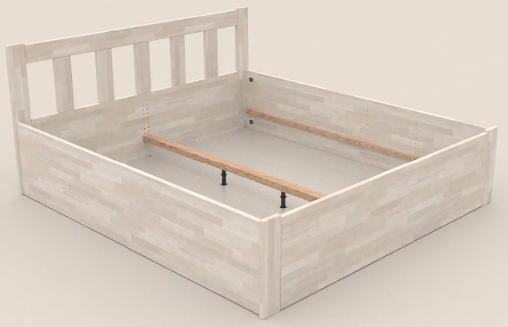 Posteľ s úložným priestorom Tema Box 180x200 cm, bielený buk