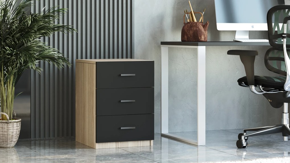 Kancelársky kontajner Houseland Wynn dub prírodný/antracitovo sivý