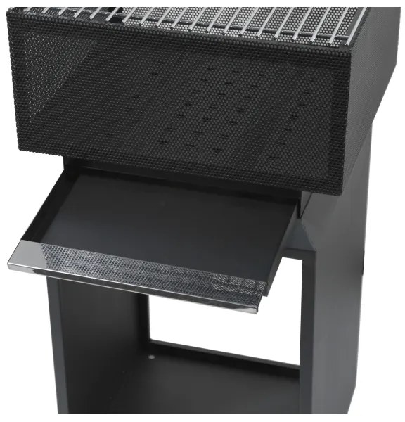 Prenosné ohnisko na drevo s roštom čierna