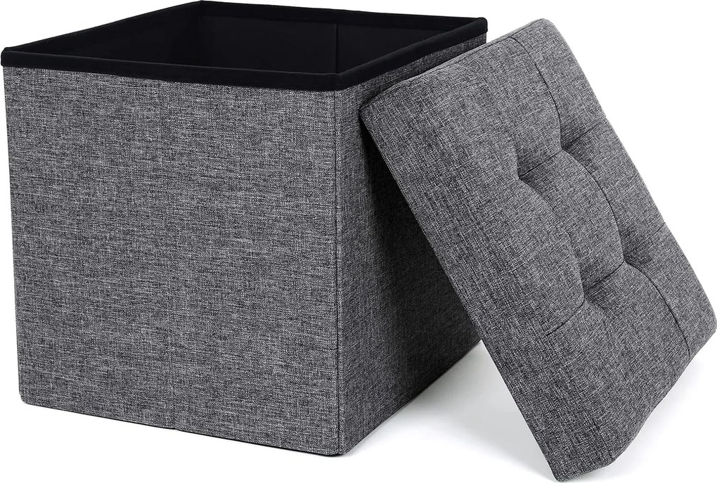 Dekorstudio Skladacia taburetka s úložným priestorom LSF27Z 38x38x38 cm – tmavosivá