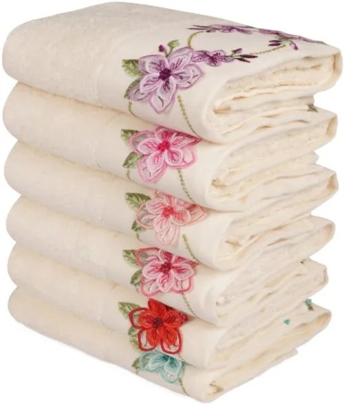 Sada 6 uterákov z čistej bavlny Love, 50 x 90 cm