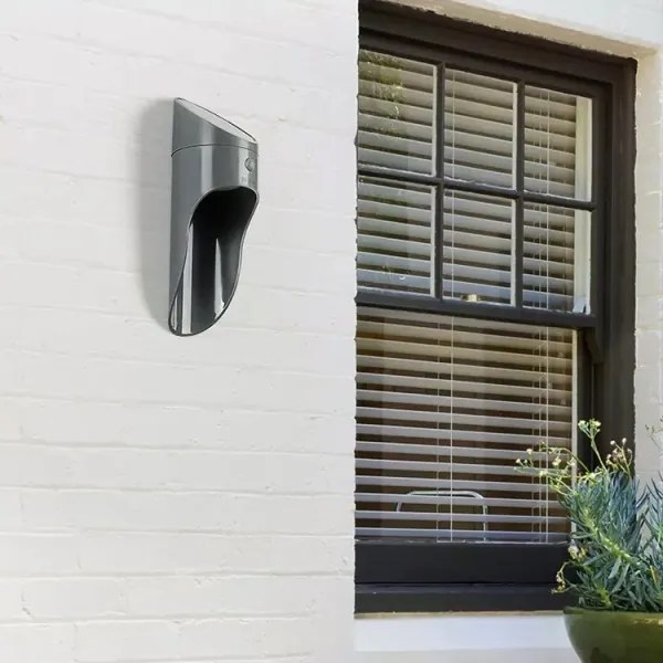 LED Solárne nástenné svietidlo so senzorom PALESA LED/1W/3,7V IP65 1800 mAh šedá