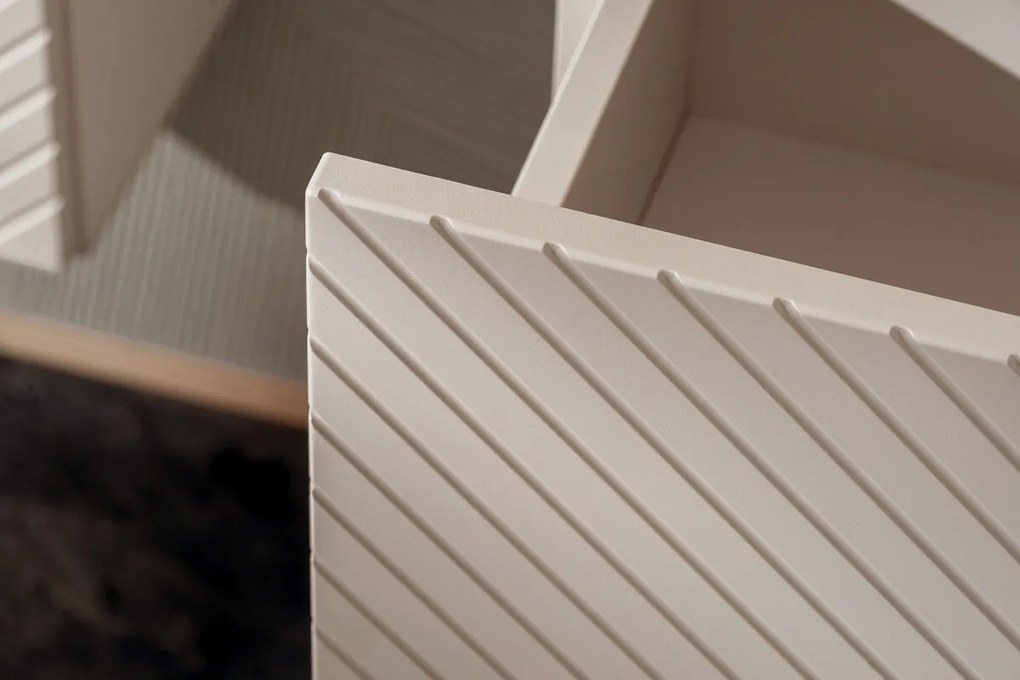 Závěsná skříňka Viva Cashmere s deskou a umyvadlem 80 cm kašmír/dub evoke