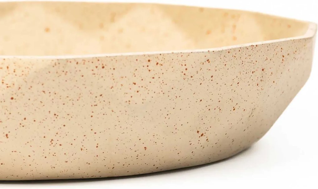 Okrasná miska CAVERO, sklolaminát, priemer 32 cm, béžová