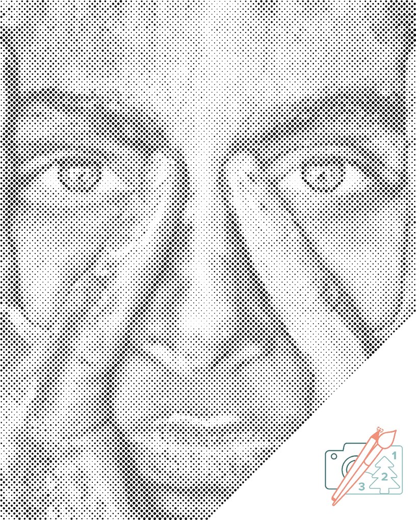 Gario Bodkovanie Pohľad ženy Rozmery: 80 x 100 cm, Rámovanie: S vnútorným rámom, Farba bodiek: Červená