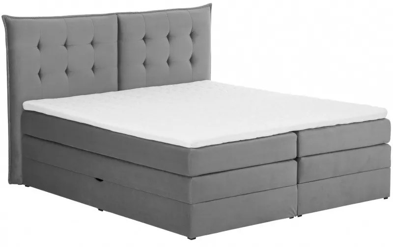 Čalúnená posteľ boxspring Fendy 180x200 sivá