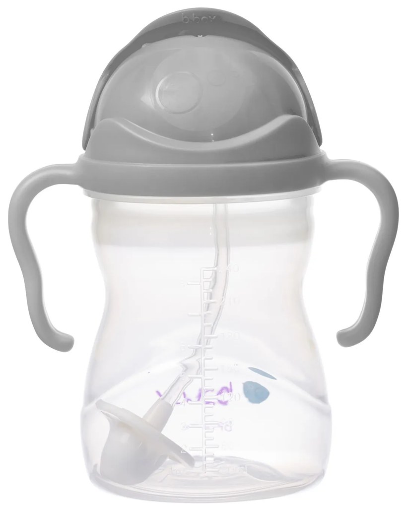 Hrnček so slamkou - sivý 240 ml