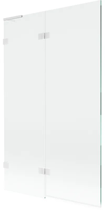 Mexen Lunar L, 2-krídlová vaňová zástena ľavá 110 x 150 cm, 8mm číre sklo, biely profil, 897L-110-100-20-00-L