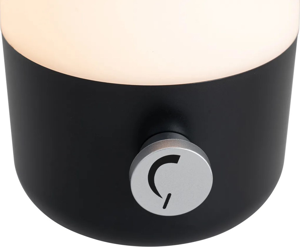 Sada 2 vonkajších stolových lámp čierna s bielou vrátane nabíjateľného LED - Haard