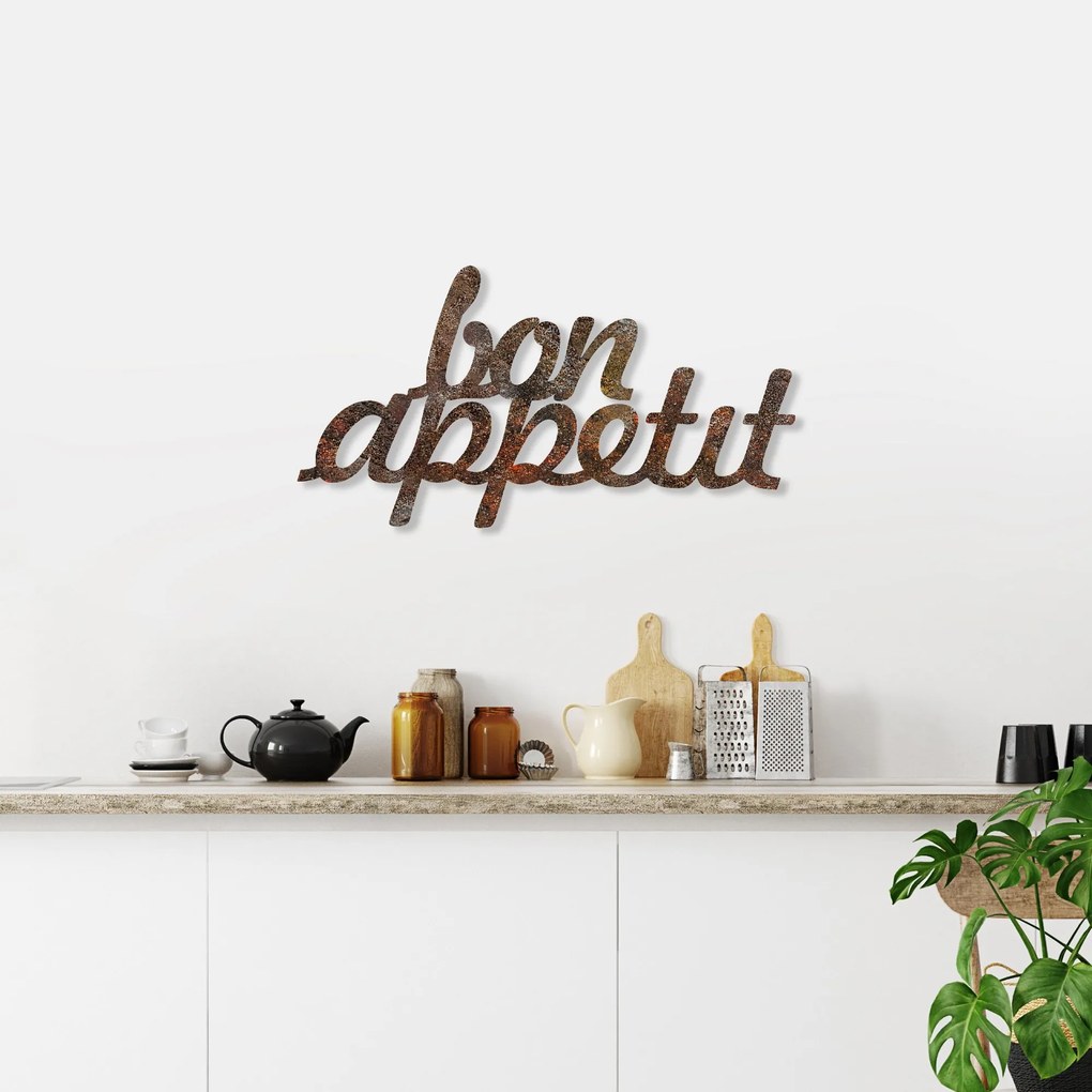 Nástenná kovová dekorácia Dobrú chuť viacfarebná