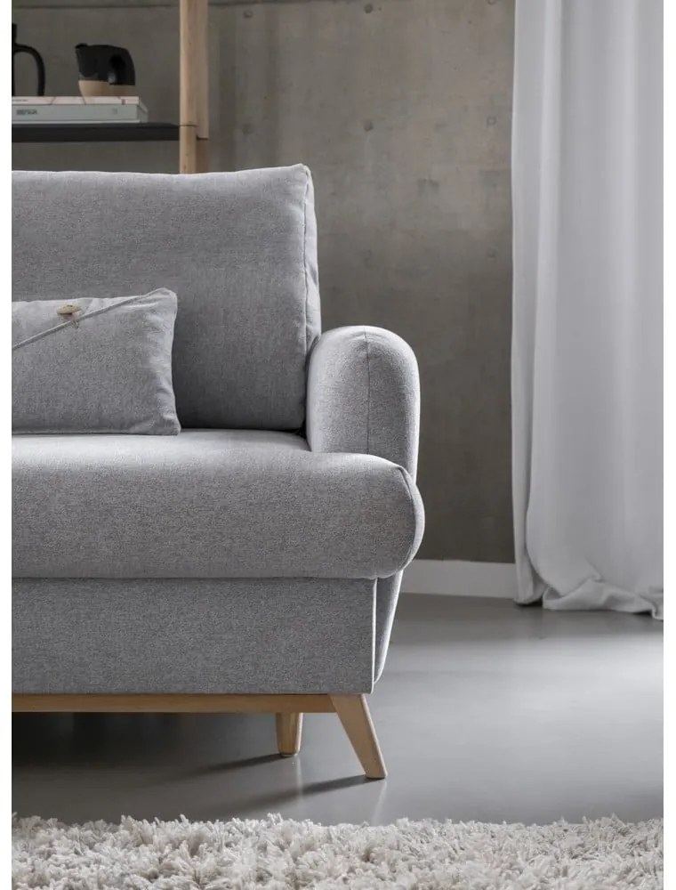 Svetlosivá rozkladacia/s úložným priestorom rohová pohovka (ľavý roh/s leňoškou) Scandic Lagom – Miuform