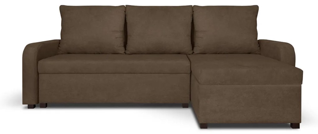 Rohová sedacia súprava s funkciou spania PARIS Hnedá