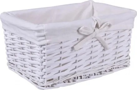 Prútený košík 30 x 20 x 15 cm - biely