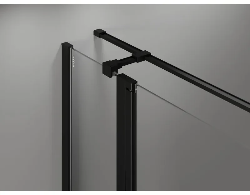 Mexen, Mexen Mist T pravý výklopný sprchový kút 90 x 110 cm, čierna mriežka - 8A4T-090-110-70-77-P