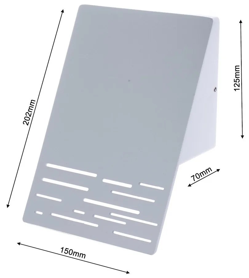 Exteriérové nástenné LED svietidlo Line, 1x LED 10w, biele