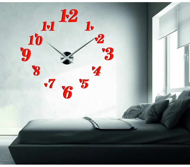 Veľké nalepovacie hodiny na stenu srdiečka I SENTOP 12S004+ srdiečka