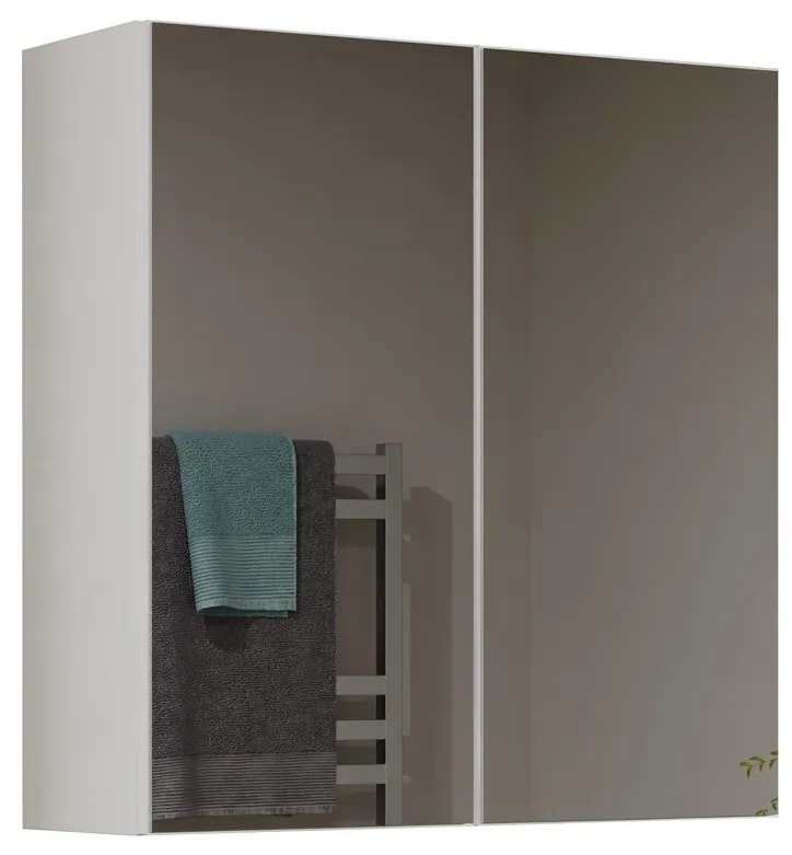 Závesná kúpeľňová skrinka POLA 60 cm so zrkadlom biela