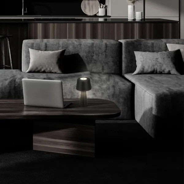 Brilo - LED Stmievateľná nabíjacia vonkajšia stolná lampa LED/3,5W/5V IP44 čierna