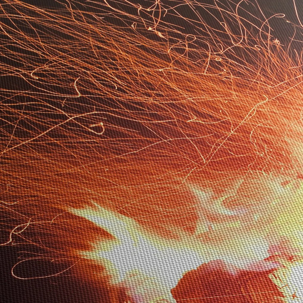 Obraz ohňa (s hodinami) (90x30 cm)