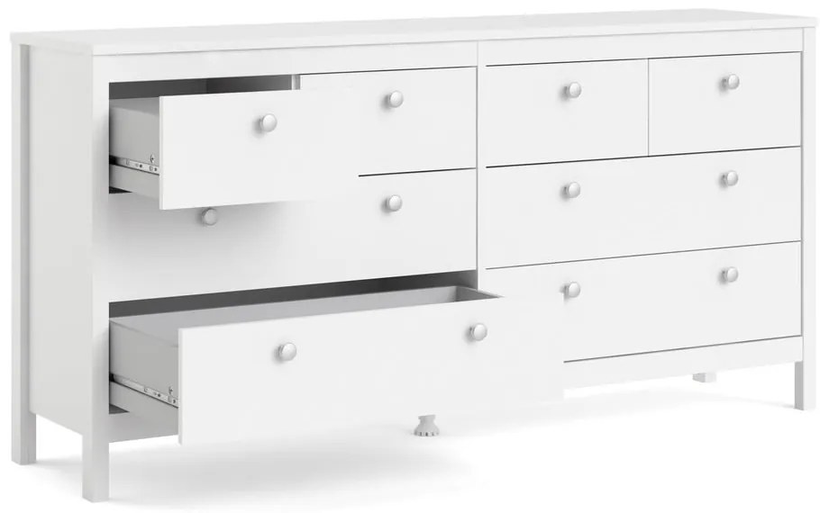 Biela nízka komoda 159x80 cm Madrid – Tvilum
