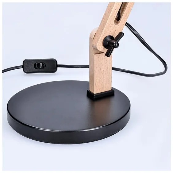 Solight WO57-B − Stolná lampička FALUN 1xE27/25W/230V čierna/dub