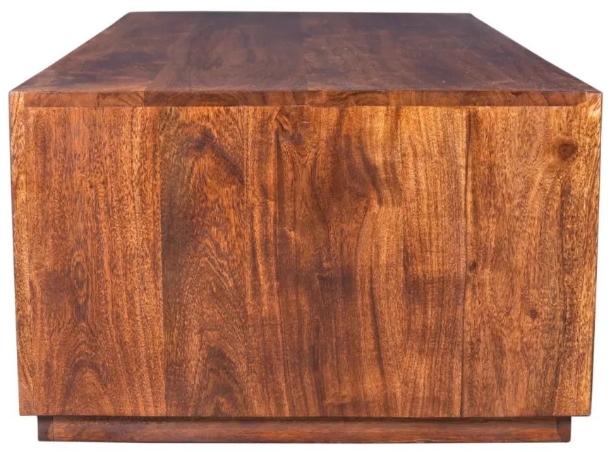 furniture-nabytek.cz - Masivní konferenční stolek Milburn z akácie, lakovaný, hnědý – 116×57×35 cm