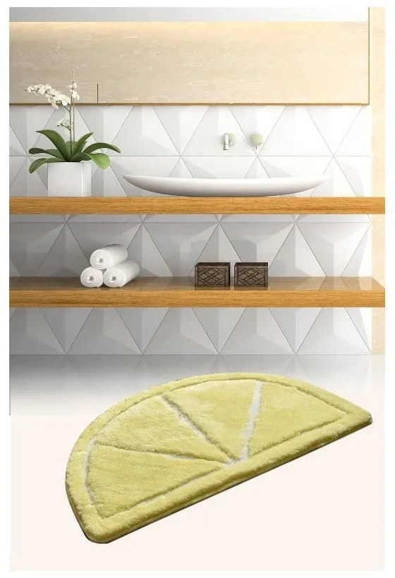 Žltá kúpeľňová predložka 100x60 cm Limon – Foutastic