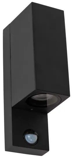 Lucide 69802/02/30 -Vonkajšie svietidlo so senzorom ZARO 2xGU10/7W/230V IP65 čierna