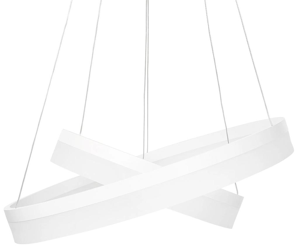 Závesná kovová LED lampa biela PUZI Beliani