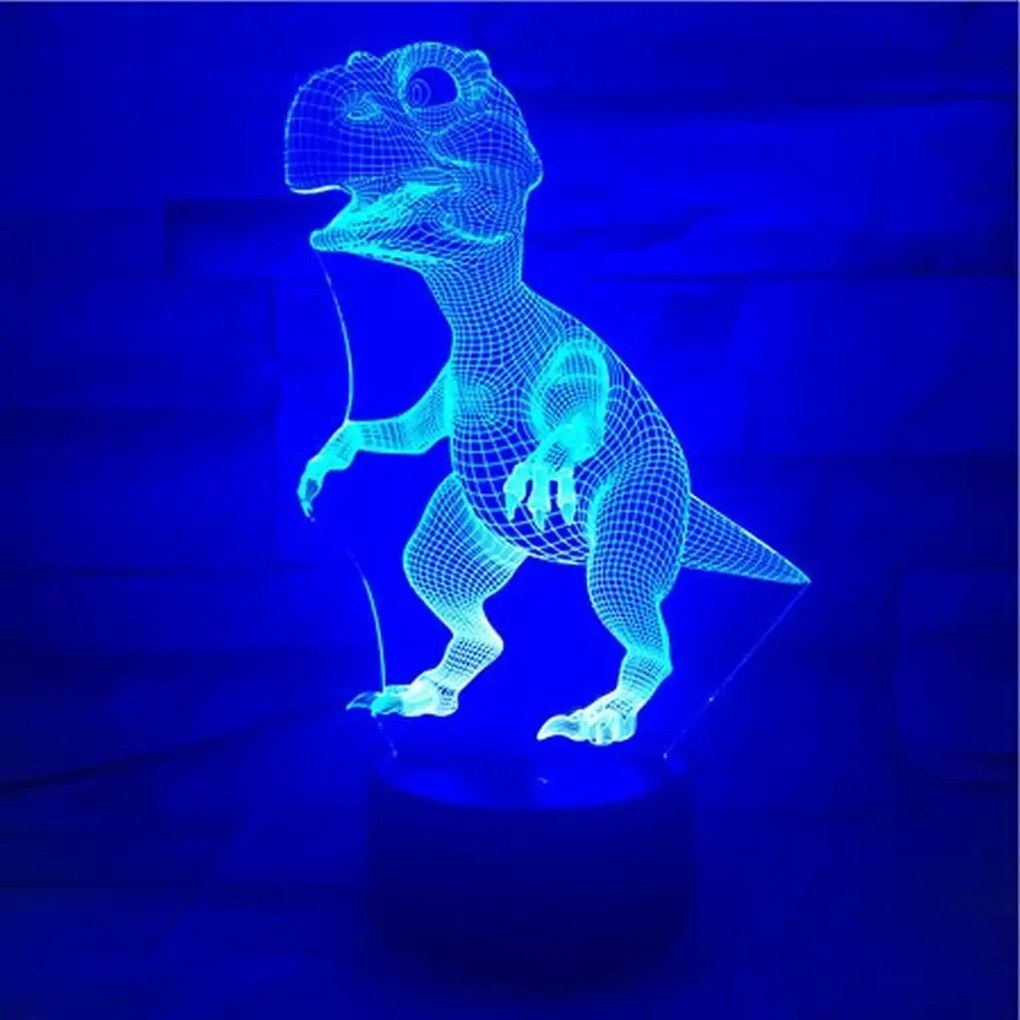 3Dmix 3DL-CLK046 – 3D LED nočná lampa - Dinosaurus (mláďa) (Hodiny s budíkom)