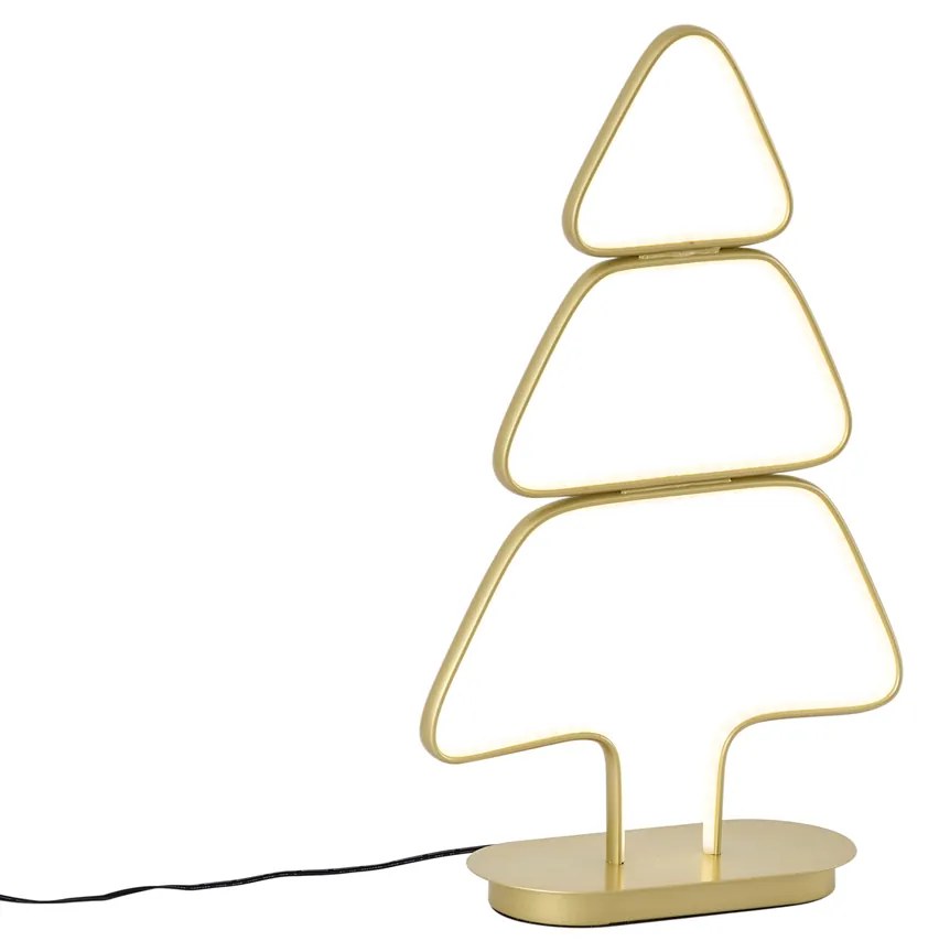 Vianočná stolná lampa zlatý vianočný stromček vrátane LED - Arbre