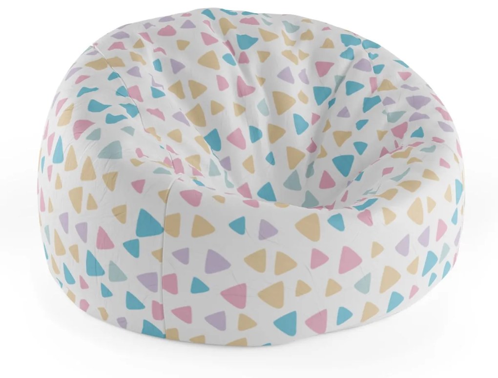 Sablio Sedací vak Cocoon Farebné trojuholníčky - 75 x 45 x 35 cm