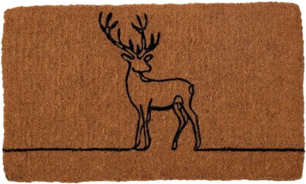 Ručne vyrobená rohožka z kokosových vlákien s jeleňom – 75*45*4 cm