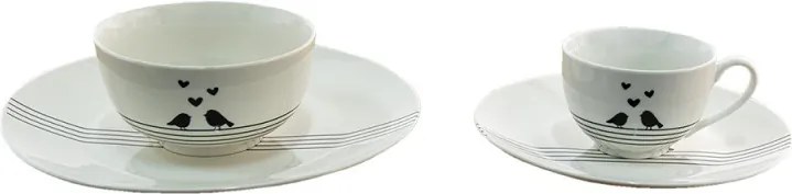 Porcelánový jedálenský tanier s vtáčikmi Love Birds - Ø 26*2 cm