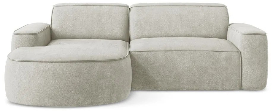 Krémová ženilková rohová pohovka (ľavý roh/s leňoškou) Omao – Makamii