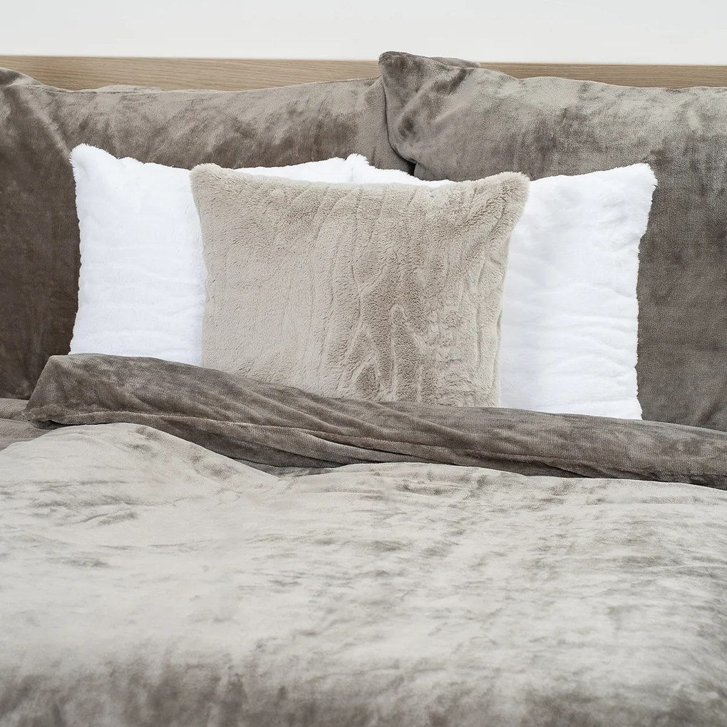 4home obliečky mikroflanel sivá, 140 x 200 cm, 70 x 90 cm